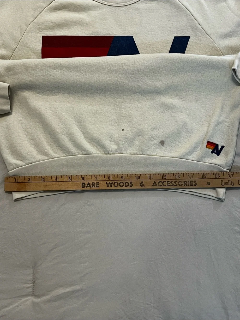 Aviator Nation Vintage White Crewneck Sweater with Retro Logo - Picture 10 of 10